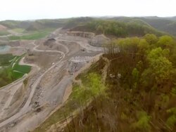 WS AERIAL DS View of ridge deforestation / Virginia, United States Stock Footage