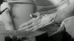 MONTAGE Potter molding clay into a vase Stock Footage