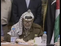 Arafat greets more crowds, plus demos  and clashes News Clip