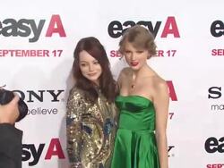 Emma Stone, Taylor Swift at the 'Easy A' Premiere at Los Angeles CA. (Footage by WireImage Video/GettyImages) Stock Footage