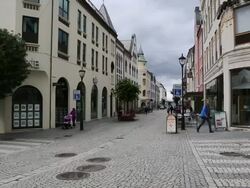 Alseund, view of Konges street Stock Footage