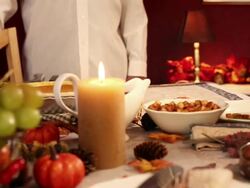 Serving Thanksgiving Turkey Stock Footage