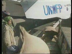 AFGHANISTAN: WFP PLANE ARRIVES WITH MUCH NEEDED FAMINE RELIEF News Clip