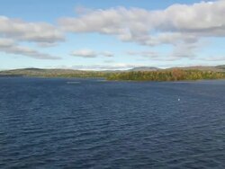 WS ARIEAL View of Moosehead lake / Maine, United States Stock Footage