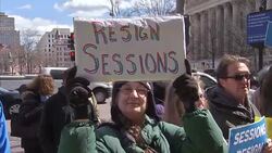 Anti Jeff Sessions protesters in Washington DC News Clip