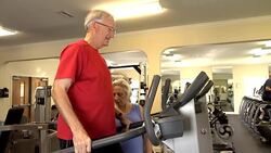 Senior Couple Working Out Stock Footage