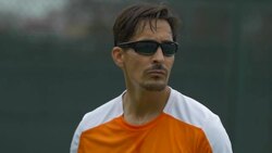 Tennis player serving. - Slow Motion Stock Footage