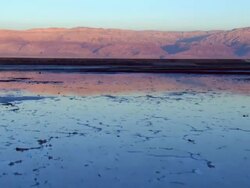 AERIAL WS TS  View of sunset at dead sea / Sourn Judea Desert, Israel   Stock Footage