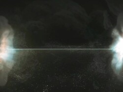 WS ZI View of pulsar is crossing vast galaxy with millions of stars and clouds / Montreal, Quebec, Canada Stock Footage