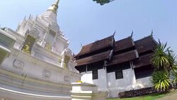 Thai Temple Wat Chedi Luang Stock Footage