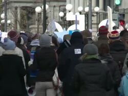 Rally against Keystone XL and climate change Stock Footage