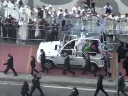 Pope Francis Celebrates Mass On Copacabana Beach Stock Footage
