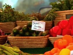 CU PAN Fruits and vegetables on open market Stock Footage