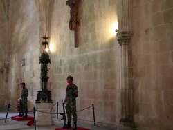 Batalha Monastery (Mosteiro de Santa Maria da Vitoria de Batalha), the Chapter house, national memorial of the unknown soldier for the Portuguese heroes of the first world war Stock Footage