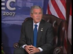 WRAP Bush reax to bin Laden video, vox pops in Baghdad, headlines News Clip