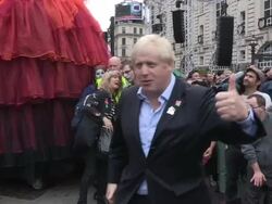 Boris Johnson and the Director of Cultural Olympiad Ruth Mackenzie Piccadilly Circus Circus at Piccadilly Theatre on September 02, 2012 in London, England (Footage by Getty Images) Stock Footage