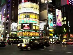 Lit Buildings at Ginza at Night, Tokyo, Japan Stock Footage
