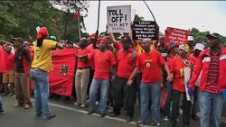 Thousands march in protest over toll roads and labour brokering News Clip