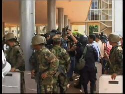 Pro-Zelaya protesters at Congress, supporters comment News Clip