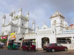 MS Shot of Dewatagaha Mosque (also called Shaikh Usman Waliyyullah Shrine), one of most sacred mosques / Colombo, Western Province, Sri Lanka Stock Footage