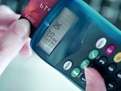 Bank online card reader Stock Footage