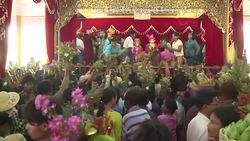 CLEAN : Devotees dance for Myanmar party spirit News Clip
