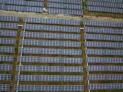 Solar Energy Panel at Geokeum Energy Park Stock Footage