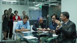 Outrqaged Women Excluded from Workplace Meeting Stock Footage