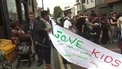 Protests Against Kids Company Closure In Peckham News Clip