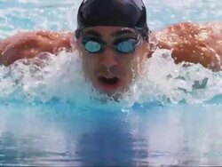 Swimmer closeup Stock Footage