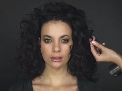 Lip and Hair Makeup Stock Footage