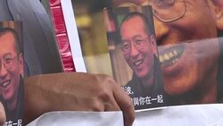 CLEAN : Hong Kong protesters send postcards to cancer striken Liu Xiaobo News Clip