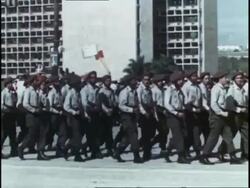 Cuban propaganda film covering the history of the Communist revolution and the aftermath Stock Footage