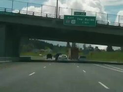 WS POV T/L Driving through highway traffic in city / Portland, Oregon, USA Stock Footage