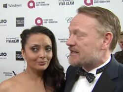 INTERVIEW - Jared Harris, Allegra Riggio - Elton John AIDS Foundation Presents 22nd Annual Academy Awards Viewing Party Sponsored By Chopard, Neuro Drinks And Wells Fargo Stock Footage