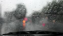 Traffic time lapse during rainy season Stock Footage