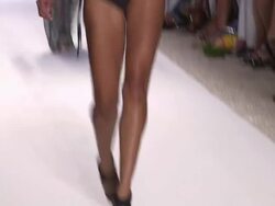 Models walk the runway during the Luxe by Lisa Vogel swimwear 2012 show Stock Footage