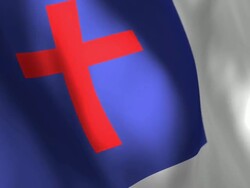 Christian Flag High Detail - Looping Stock Footage