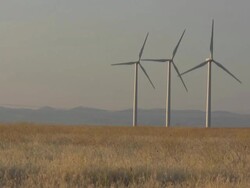 Wind Turbines makeing power Stock Footage