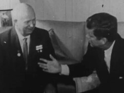 JFK meets Kruschev in Vienna Stock Footage