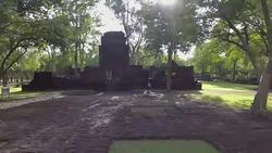 Aerial View of Angkor Castle Stock Footage
