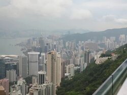 View From The Peak In Hong Kong Stock Footage