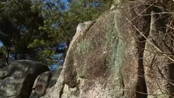 View of Avalokiteshvara in Samreung valley in Gyeongju Stock Footage