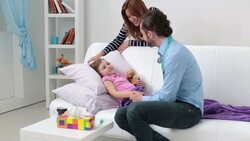 HD: Doctor Visit Little Patient At Home. Stock Footage