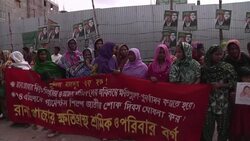 Workers who survived factory collapse take to the streets to demand compensation News Clip