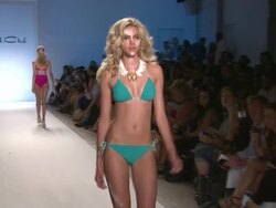 Models walk the runway during the A Che swimwear 2012 show Stock Footage