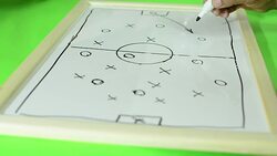 Whiteboard strategy game plan for Soccer / Football Tactics Stock Footage