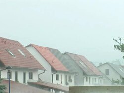 HD: Houses in the storm Stock Footage