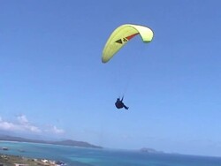 Parasailor climbing up Stock Footage