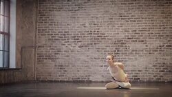 Young Woman Doing Yoga Meditation and Stretching Exercises Stock Footage